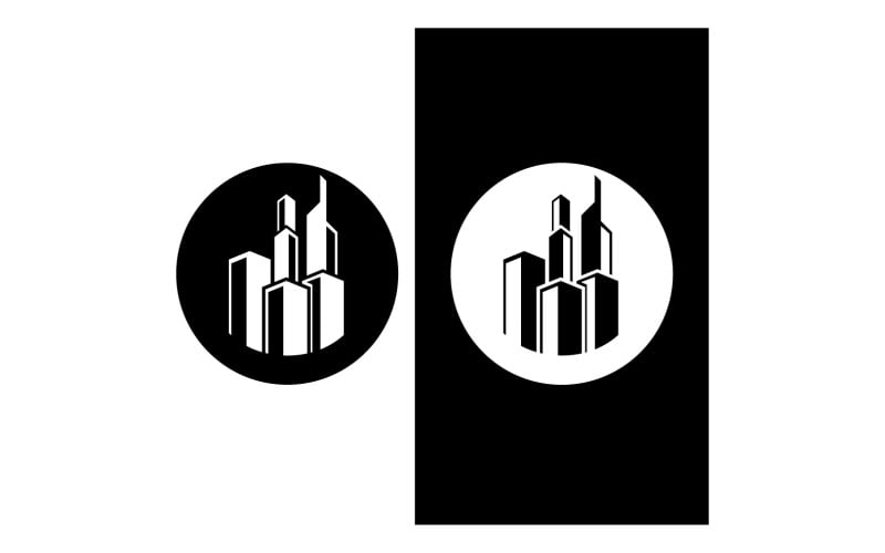 Modern city line building design logo or element vector v11 Logo Template