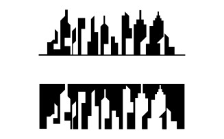 Modern city line building design logo or element vector v15