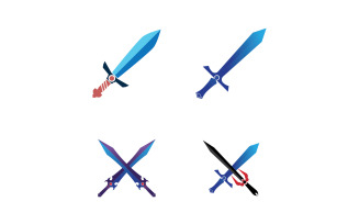 Sword and Magic trident trisula vector logo design element v15