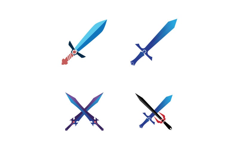 Sword and Magic trident trisula vector logo design element v15 Logo Template