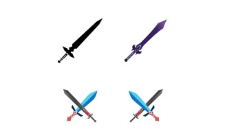 Sword and Magic trident trisula vector logo design element v16