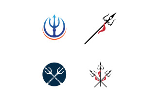 Sword and Magic trident trisula vector logo design element v17