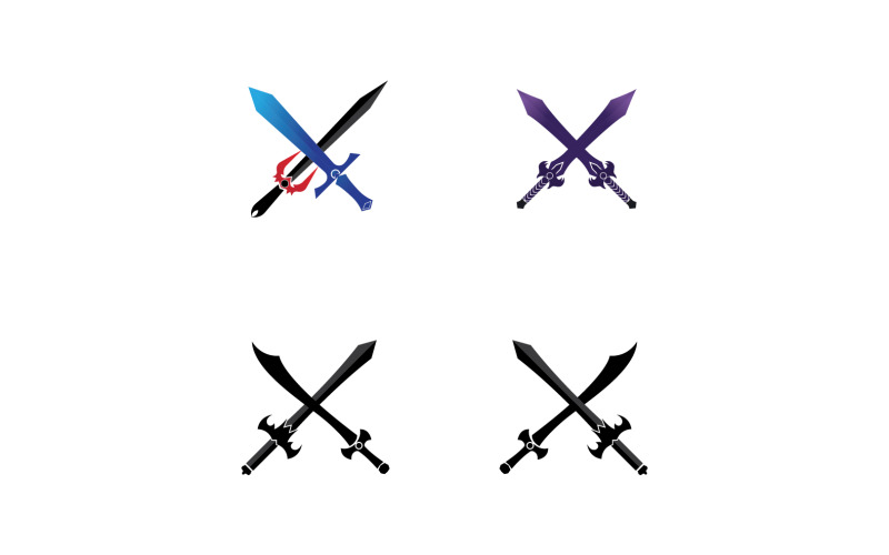 Sword and Magic trident trisula vector logo design element v20 Logo Template