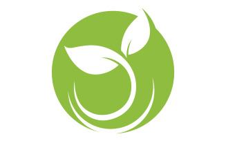 Eco leaf green tree tea leaf and nature leaf logo v30
