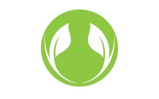 Eco leaf green tree tea leaf and nature leaf logo v36