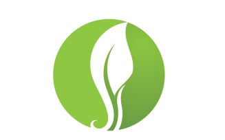 Eco leaf green tree tea leaf and nature leaf logo v38