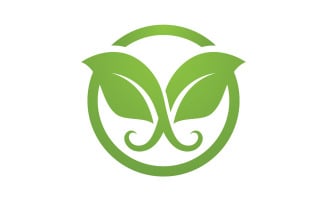 Eco leaf green tree tea leaf and nature leaf logo v39