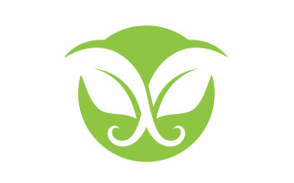 Eco leaf green tree tea leaf and nature leaf logo v44
