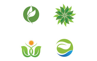 Eco leaf green tree tea leaf and nature leaf logo v47