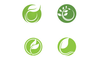 Eco leaf green tree tea leaf and nature leaf logo v48