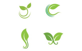 Eco leaf green tree tea leaf and nature leaf logo v49