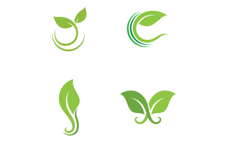 Eco leaf green tree tea leaf and nature leaf logo v49 Logo Template