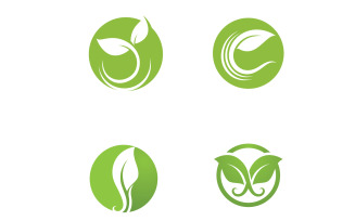 Eco leaf green tree tea leaf and nature leaf logo v50