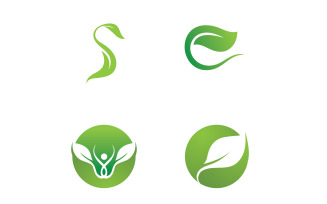 Eco leaf green tree tea leaf and nature leaf logo v51