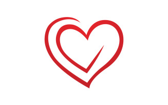 Love heart valentine logo icon vector design v11