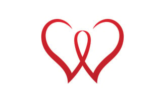 Love heart valentine logo icon vector design v16