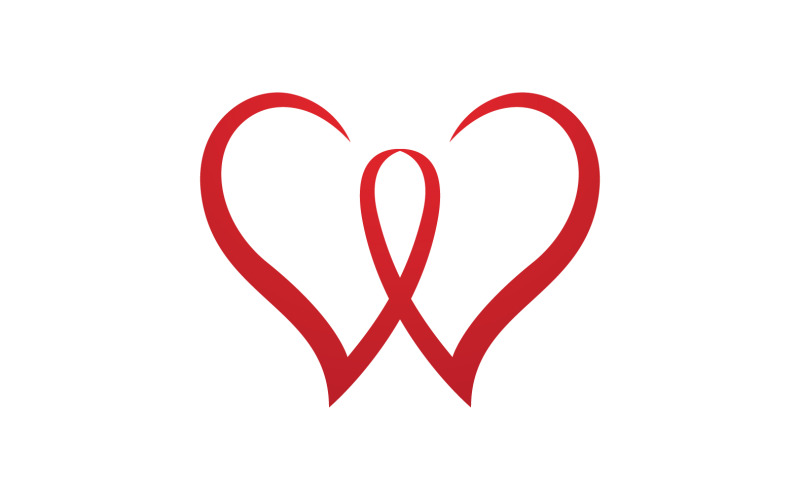 Love heart valentine logo icon vector design v16 Logo Template
