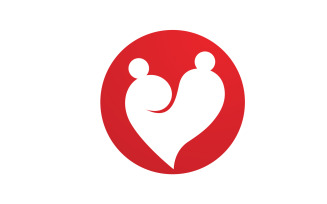 Love heart valentine logo icon vector design v34