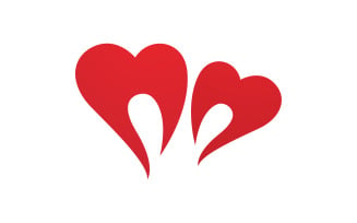 Love heart valentine logo icon vector design v6
