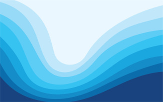 Blue wave water background design vector v11