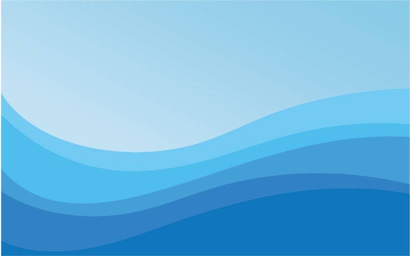 Blue wave water background design vector v12 Logo Template