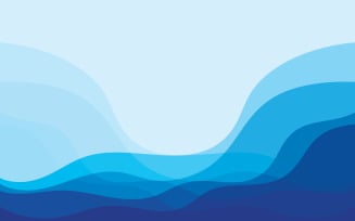 Blue wave water background design vector v1