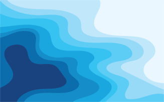 Blue wave water background design vector v24