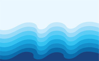 Blue wave water background design vector v28