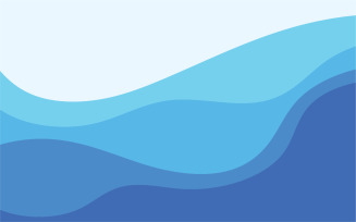 Blue wave water background design vector v29