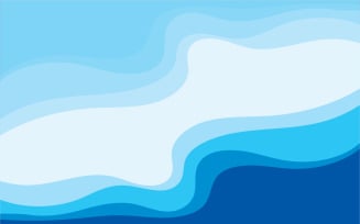Blue wave water background design vector v2