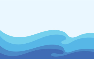 Blue wave water background design vector v31