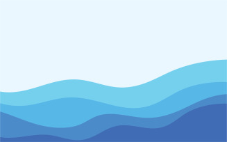 Blue wave water background design vector v32