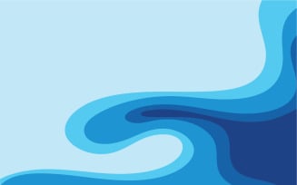 Blue wave water background design vector v4