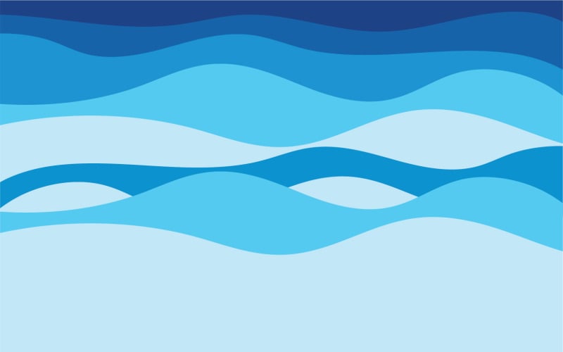 Blue wave water background design vector v5 Logo Template