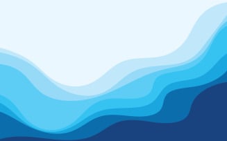 Blue wave water background design vector v6