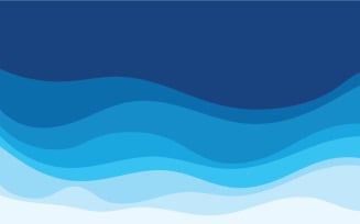 Blue wave water background design vector v7