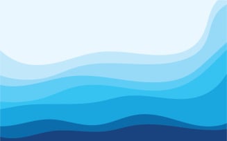 Blue wave water background design vector v8