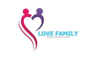 Family care logo love and symbol vector v10