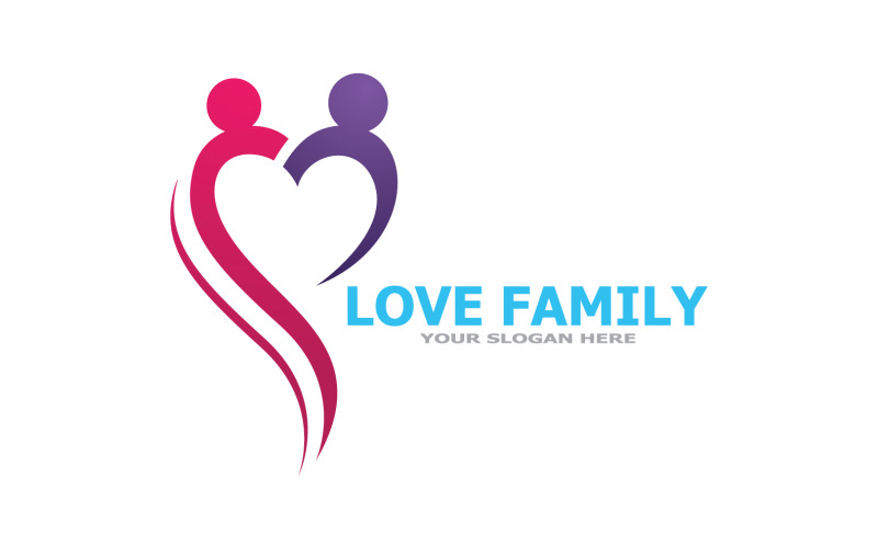 Family care logo love and symbol vector v10 Logo Template