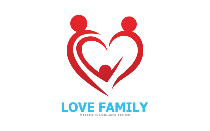 Family care logo love and symbol vector v11 Logo Template