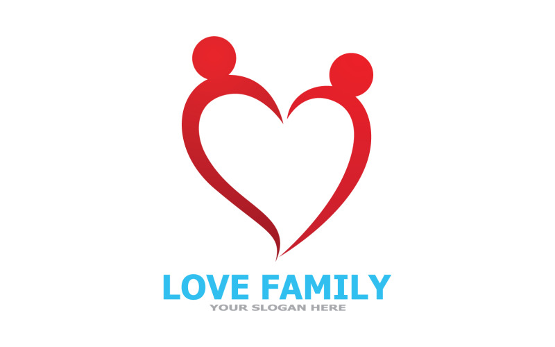 Family care logo love and symbol vector v12 Logo Template