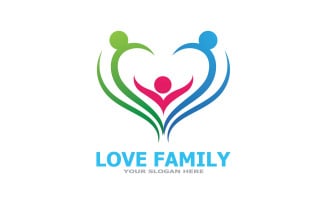 Family care logo love and symbol vector v14