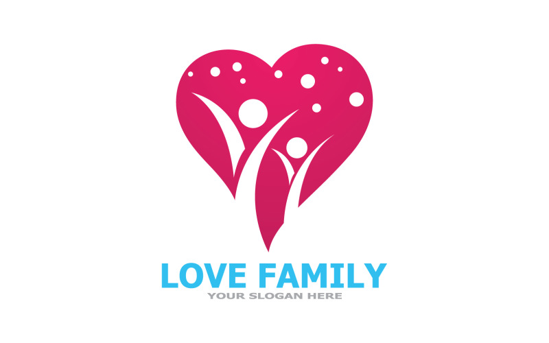 Family care logo love and symbol vector v15 Logo Template