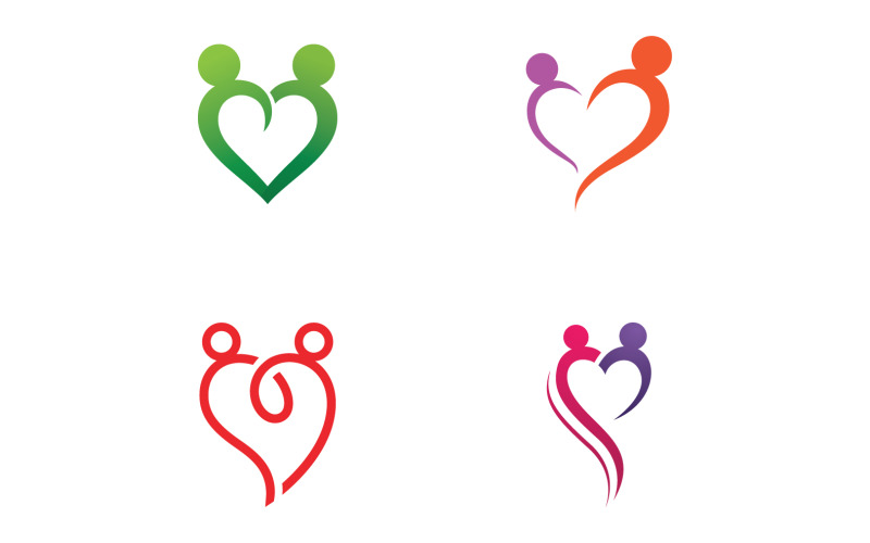 Family care logo love and symbol vector v17 Logo Template