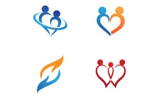 Family care logo love and symbol vector v18
