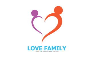 Family care logo love and symbol vector v1