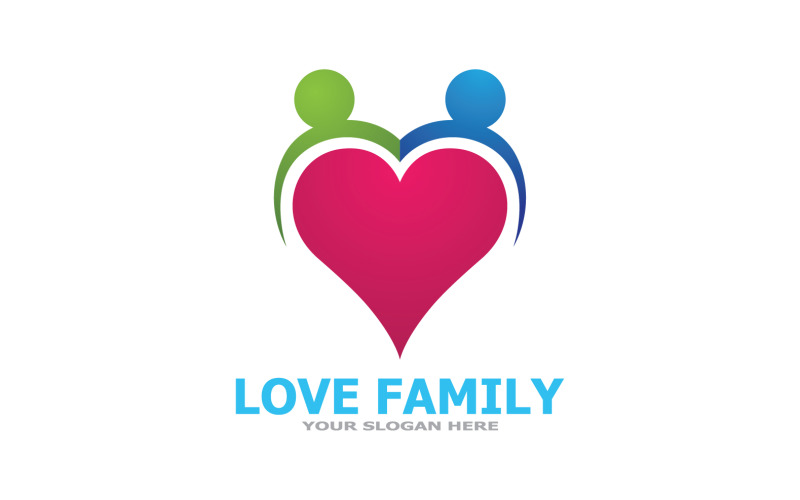 Family care logo love and symbol vector v21 Logo Template