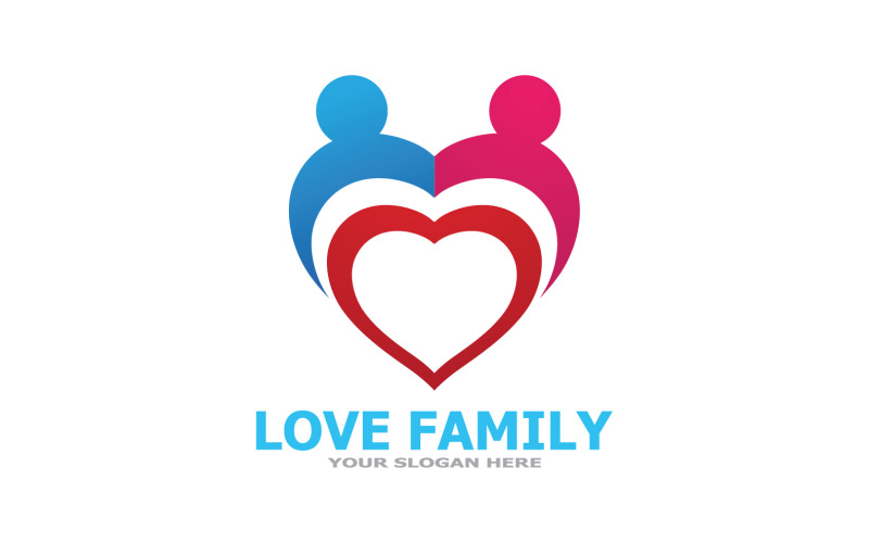 Family care logo love and symbol vector v22 Logo Template