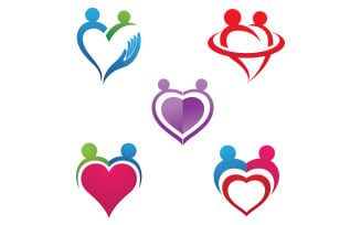 Family care logo love and symbol vector v24