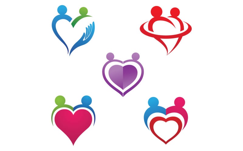 Family care logo love and symbol vector v24 Logo Template